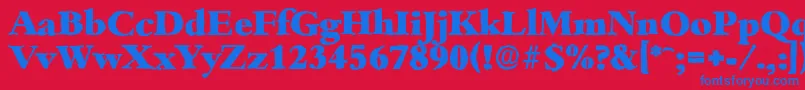 BambergantiqueHeavyRegular Font – Blue Fonts on Red Background