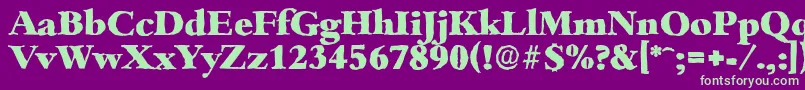 BambergantiqueHeavyRegular Font – Green Fonts on Purple Background