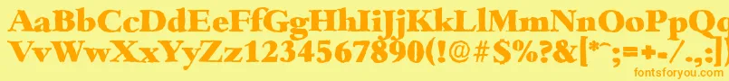 BambergantiqueHeavyRegular Font – Orange Fonts on Yellow Background