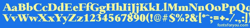 BambergantiqueHeavyRegular Font – Yellow Fonts on Blue Background