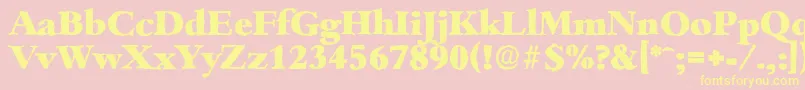 BambergantiqueHeavyRegular-Schriftart – Gelbe Schriften auf rosa Hintergrund