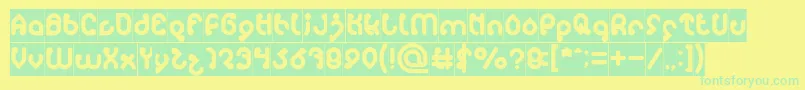 Czcionka monica inverse – zielone czcionki na żółtym tle