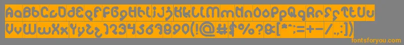 monica inverse-Schriftart – Orangefarbene Schriften auf grauem Hintergrund