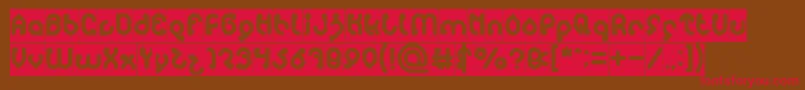 monica inverse-Schriftart – Rote Schriften auf braunem Hintergrund
