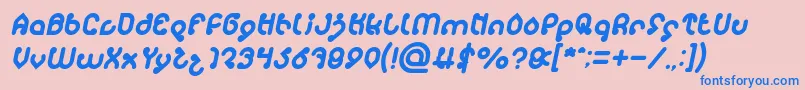 Czcionka monica Italic – niebieskie czcionki na różowym tle