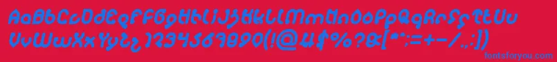 Police monica Italic – polices bleues sur fond rouge