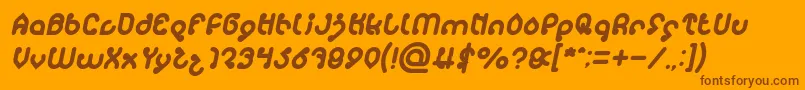 monica Italic-fontti – ruskeat fontit oranssilla taustalla