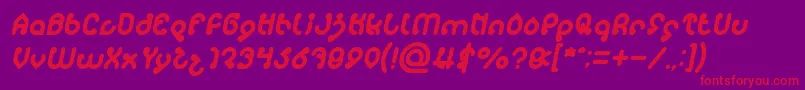 monica Italic Font – Red Fonts on Purple Background