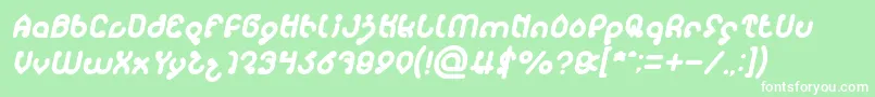 monica Italic Font – White Fonts on Green Background
