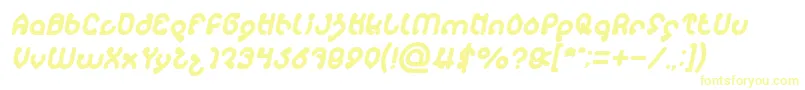 monica Italic-Schriftart – Gelbe Schriften auf weißem Hintergrund