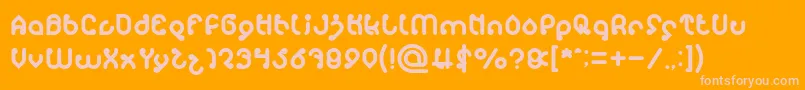 monica Light Font – Pink Fonts on Orange Background