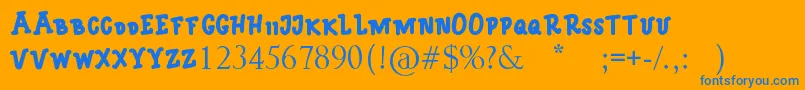 monica Font – Blue Fonts on Orange Background