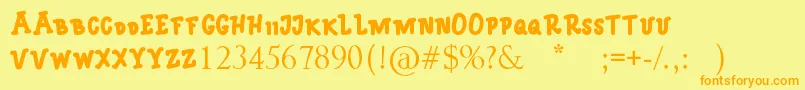 monica Font – Orange Fonts on Yellow Background