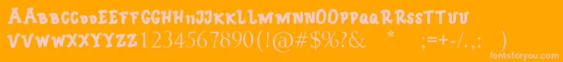 monica Font – Pink Fonts on Orange Background