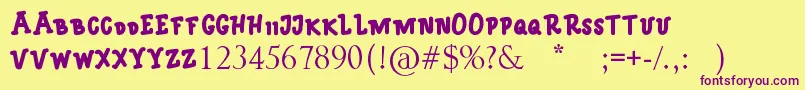 monica Font – Purple Fonts on Yellow Background