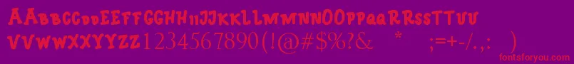 monica Font – Red Fonts on Purple Background