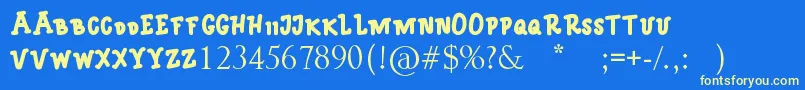 monica Font – Yellow Fonts on Blue Background