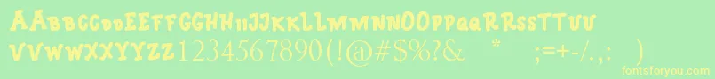 monica Font – Yellow Fonts on Green Background