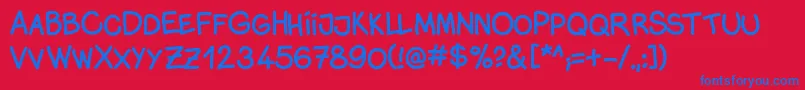 Monicacomic Font – Blue Fonts on Red Background