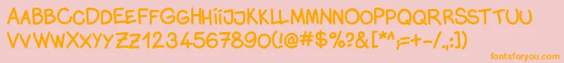 Monicacomic Font – Orange Fonts on Pink Background