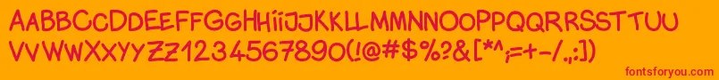 Monicacomic Font – Red Fonts on Orange Background