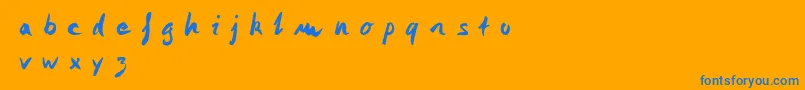 Monika Monika Font – Blue Fonts on Orange Background