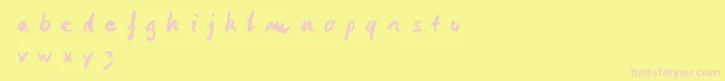 Monika Monika Font – Pink Fonts on Yellow Background