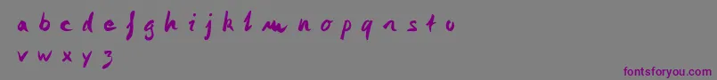 Czcionka Monika Monika – fioletowe czcionki na szarym tle