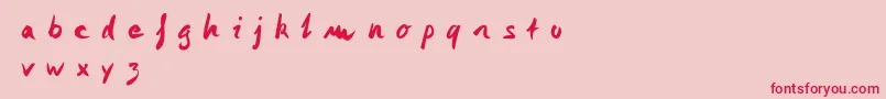 Monika Monika Font – Red Fonts on Pink Background