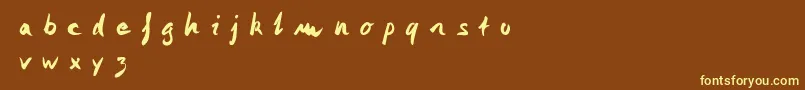 Czcionka Monika Monika – żółte czcionki na brązowym tle