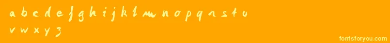 Monika Monika Font – Yellow Fonts on Orange Background