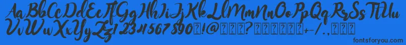 Monitta Font – Black Fonts on Blue Background