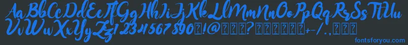 Monitta Font – Blue Fonts on Black Background