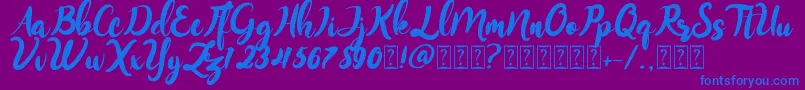 Шрифт Monitta – синие шрифты на фиолетовом фоне