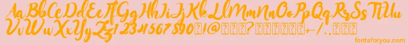 Monitta Font – Orange Fonts on Pink Background
