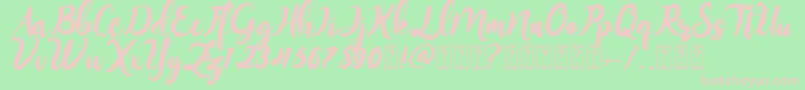 Monitta Font – Pink Fonts on Green Background