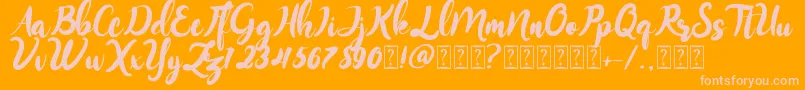 Monitta Font – Pink Fonts on Orange Background