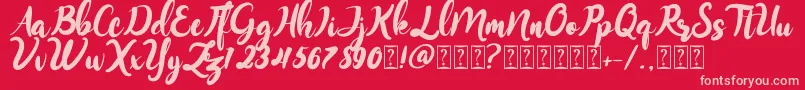 Monitta Font – Pink Fonts on Red Background