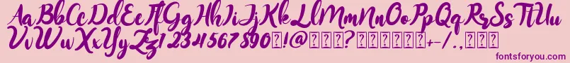 Monitta Font – Purple Fonts on Pink Background