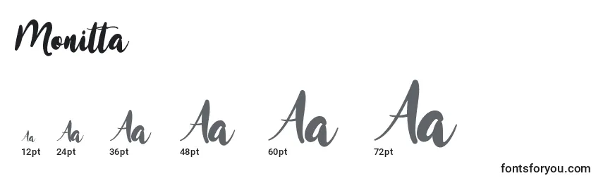 Monitta Font Sizes