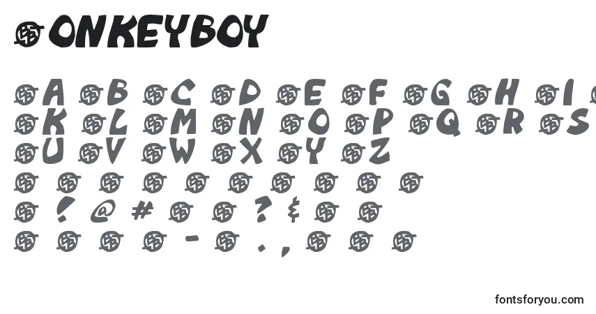 Schriftart Monkeyboy (134767) – Alphabet, Zahlen, spezielle Symbole