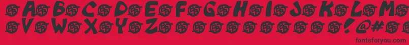 Monkeyboy-Schriftart – Schwarze Schriften auf rotem Hintergrund
