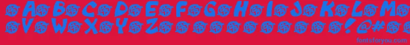 Monkeyboy Font – Blue Fonts on Red Background