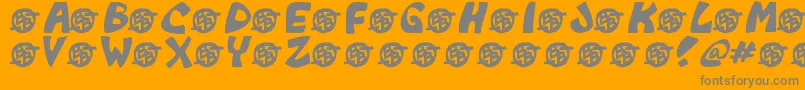 Monkeyboy-Schriftart – Graue Schriften auf orangefarbenem Hintergrund