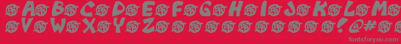 Monkeyboy Font – Gray Fonts on Red Background