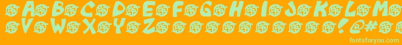 Monkeyboy-Schriftart – Grüne Schriften auf orangefarbenem Hintergrund