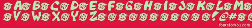 フォントMonkeyboy – 赤い背景に緑の文字