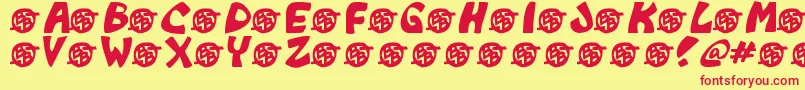 Monkeyboy Font – Red Fonts on Yellow Background