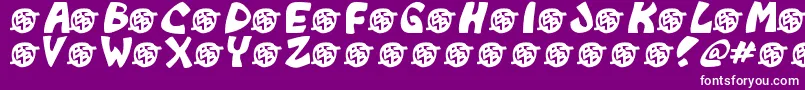 Monkeyboy-Schriftart – Weiße Schriften auf violettem Hintergrund