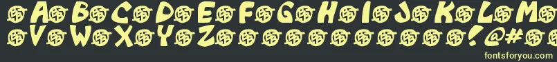 Fonte Monkeyboy – fontes amarelas em um fundo preto